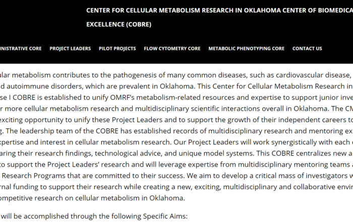 Center for Cellular Metabolism Research in Oklahoma