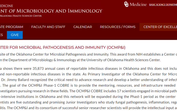 Oklahoma Center for Microbial Pathogenesis and Immunity