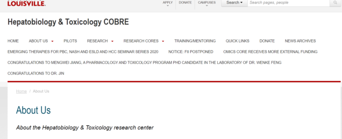 Hepatobiology and Toxicology COBRE