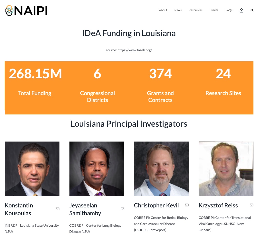 IDeA funding Louisiana